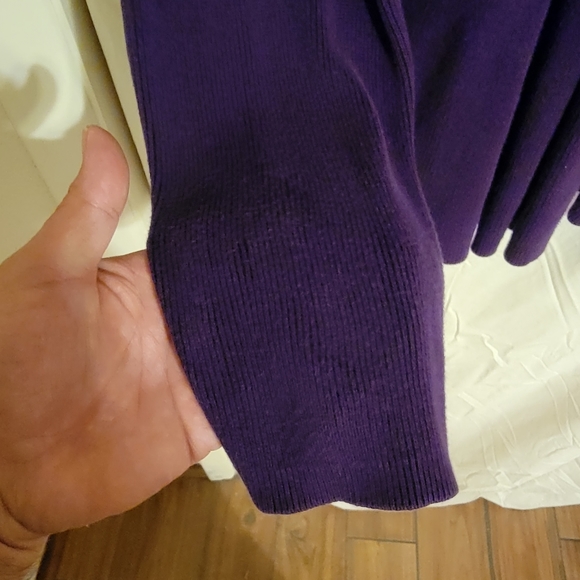 Chaps Classic Purple 100% Cotton Button Down Sweater Size XL - Picture 15 of 15